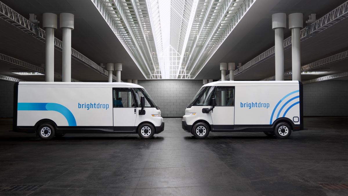 The BrightDrop Zevo 400 and Zevo 600 electric delivery vans.