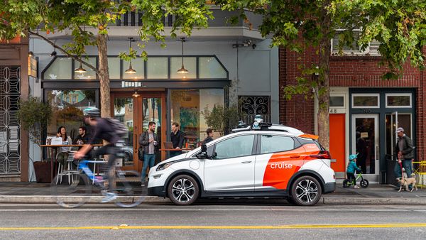 An autonomous Chevy bolt EV operated by Cruise in San Francisco.